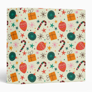 Classeur Motif de Noël rétro et cadeau