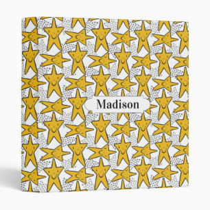 Classeur Motif de noms personnalisés Smiling Stars classeu