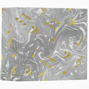 Classeur motif de notes de musique élégant
