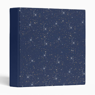 Classeur Motif de parties scintillant en or brillant bleu m