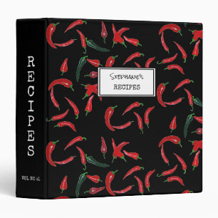 Classeur Motif de piment rouge sur livre de recettes person