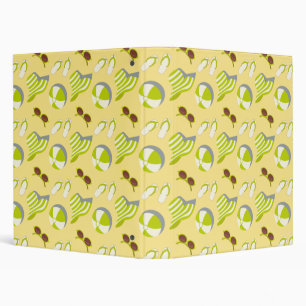Classeur Motif de plage avec lunettes de soleil et casquett