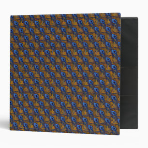 Classeur Motif de plumes de paon bleu et orange de minuit