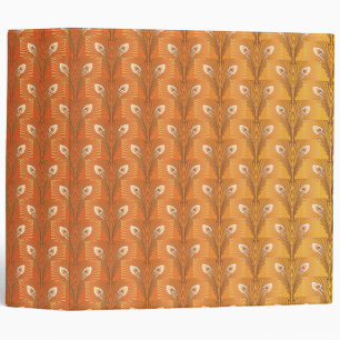 Classeur motif de plumes de paon d'or art déco vintage