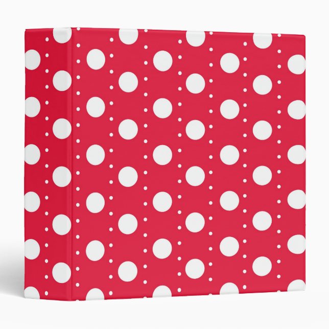 Classeur Motif de point rouge de polka (Devant/Côté)