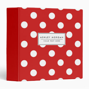 Classeur Motif de point rouge et blanc de polka