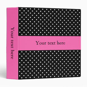 Classeur Motif de points Polka blanc et noir