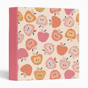 Classeur Motif de pomme rose et orange mignon