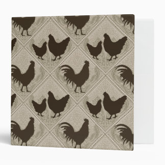 Classeur Motif de poule de ferme rustique – En gris