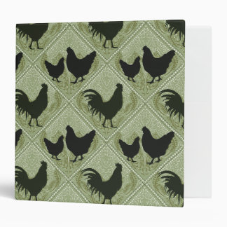 Classeur Motif de poule de ferme rustique – en vert