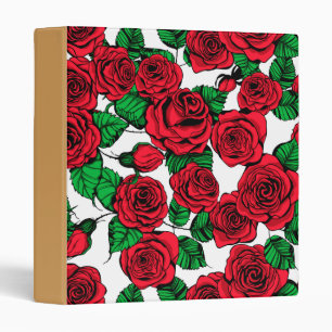 Classeur Motif de roses rouges