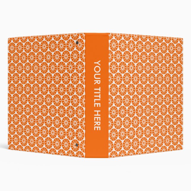 Classeur Motif de roue étoilé (1,5 po) - orange et blanc (Arrière-plan)