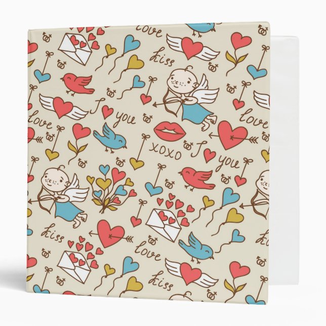 Classeur Motif de Saint-Valentin avec le cupidon (Devant/Intérieur)