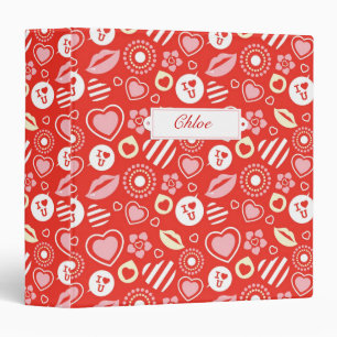 Classeur Motif de Saint-Valentin de lèvres, d'amour et de