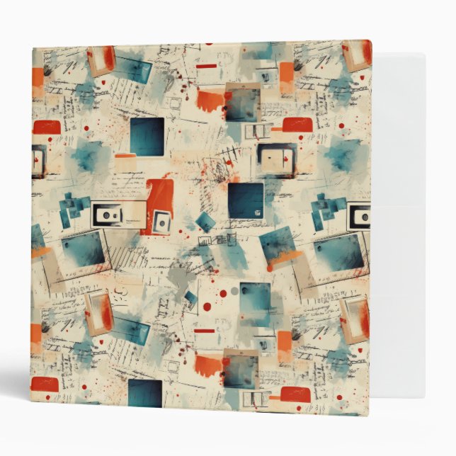 Classeur Motif de scrapbook vintage (3) (Devant/intérieur)
