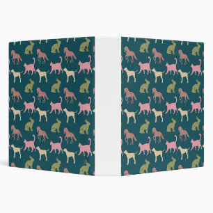 Classeur Motif de silhouettes d'animaux Chien Chat Cheval