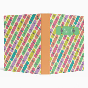 Classeur Motif de skateboard coloré personnalisé