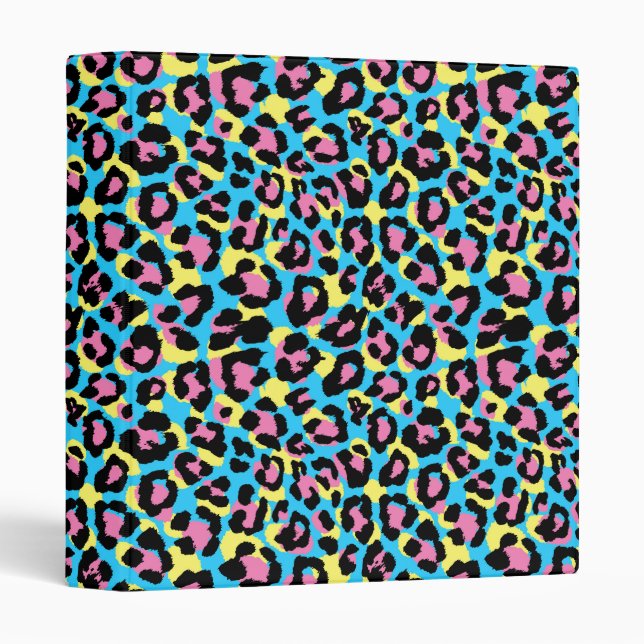 Classeur Motif de Spots Neon Leopard (Devant/Côté)