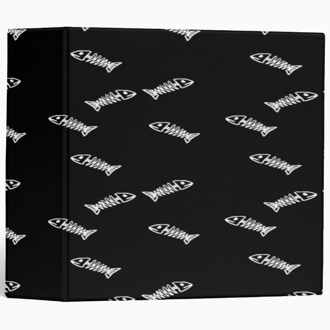 Classeur motif de squelette de poisson (Devant/Côté)