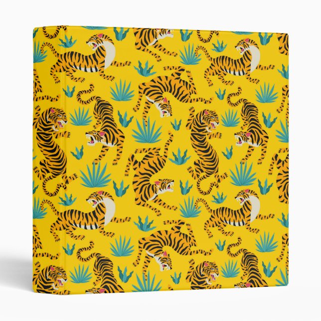 Classeur Motif de tigre d'or asiatique (Devant/Côté)