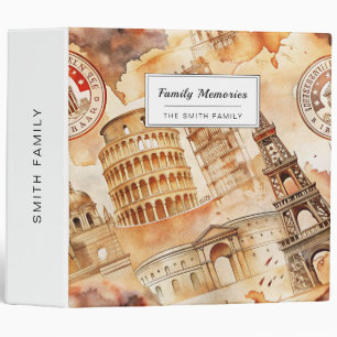 Classeur Motif de timbre de voyage vintage World Travel (9)