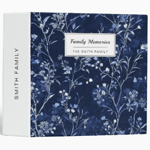 Classeur Motif de toile florale vintage bleu (10)