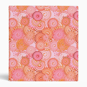 Classeur Motif de tourbillon fractal, corail et rose