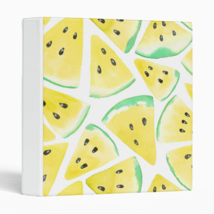 Classeur Motif de tranches de pastèque jaune
