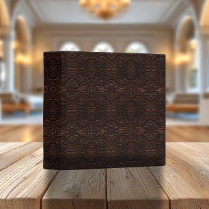Classeur Motif de travail du cuir en faux cuir floral baroq