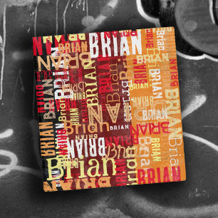 Classeur Motif de typographie Abstrait de Brian Nom personn