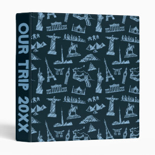 Classeur Motif de voyage dans le motif de bleus