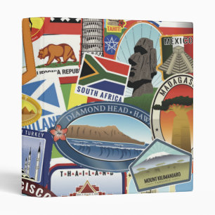 Classeur Motif de voyage du monde