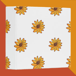 Classeur Motif d'encre de marqueur jaune Fleur