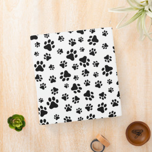 Classeur Motif des pattes, pattes de chien, noir et blanc