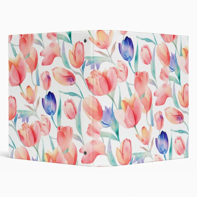 Classeur Motif des tulipes aquarelles (Arrière-plan)