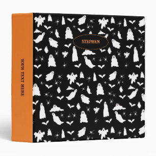 Classeur Motif d'Halloween, chauves-souris et araignées