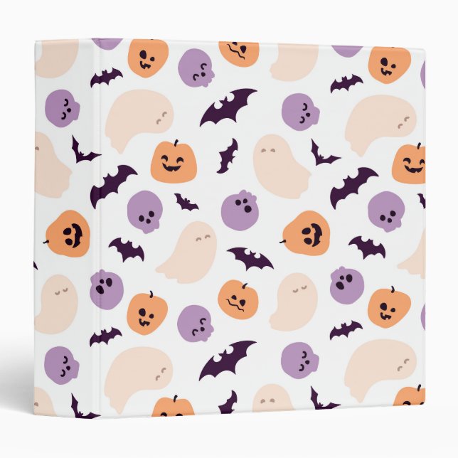 Classeur Motif d'Halloween pour enfants amusants (Devant/Côté)