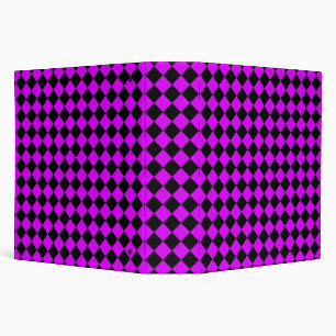 Classeur Motif Diamond de damier noir violet