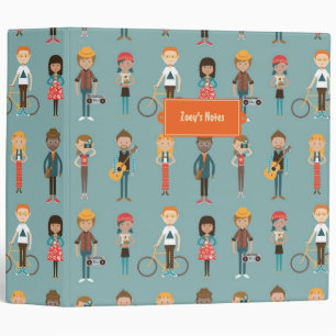 Classeur Motif d'illustrations de personnes de bande