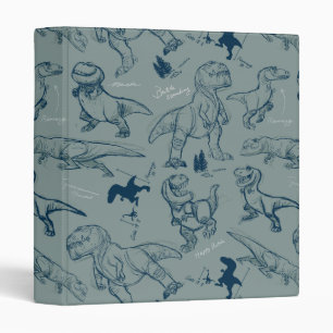 Classeur Motif Dinosaur Sketch