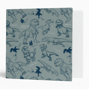 Classeur Motif Dinosaur Sketch