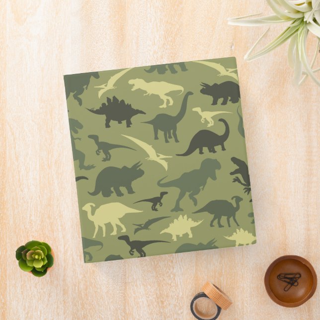 Classeur Motif Dinosaure, Silhouette Dinosaure, Dino Vert (In Situ)