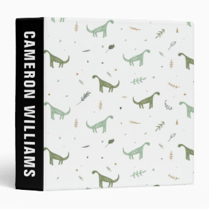 Classeur Motif Dinosaure Vert