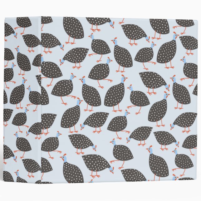 Classeur Motif d'oiseaux de la tourte de Guinée (Devant/Côté)