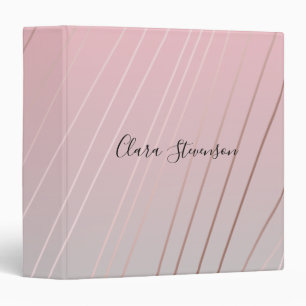Classeur Motif d'or, rose et gris rose chic de gradient