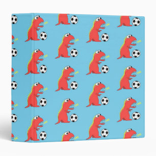 Classeur Motif drôle bleu du football de dinosaure de bande