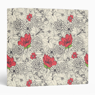 Classeur Motif du jardin de fleurs de pavot