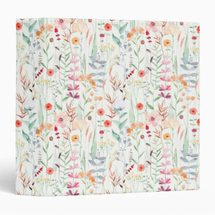 Classeur Motif du jardin de fleurs Pastel
