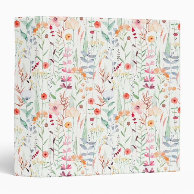 Classeur Motif du jardin de fleurs Pastel (Devant/Côté)