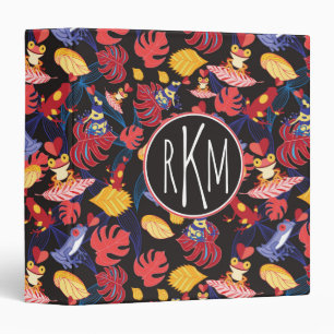 Classeur Motif du monogramme des grenouilles d'amants